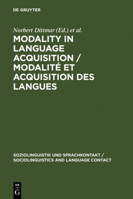 Modality in Language Acquisition / Modalité et acquisition des langues