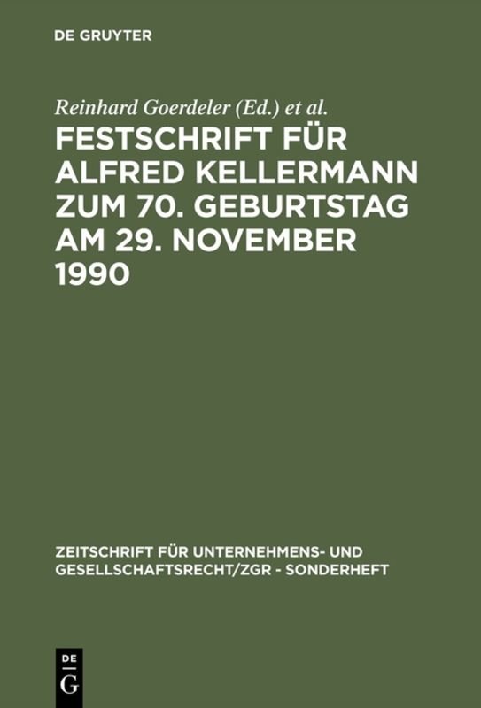 Festschrift für Alfred Kellermann zum 70. Geburtstag am 29. November 1990