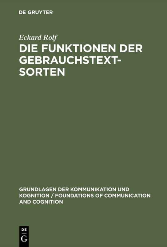 Die Funktionen der Gebrauchstextsorten