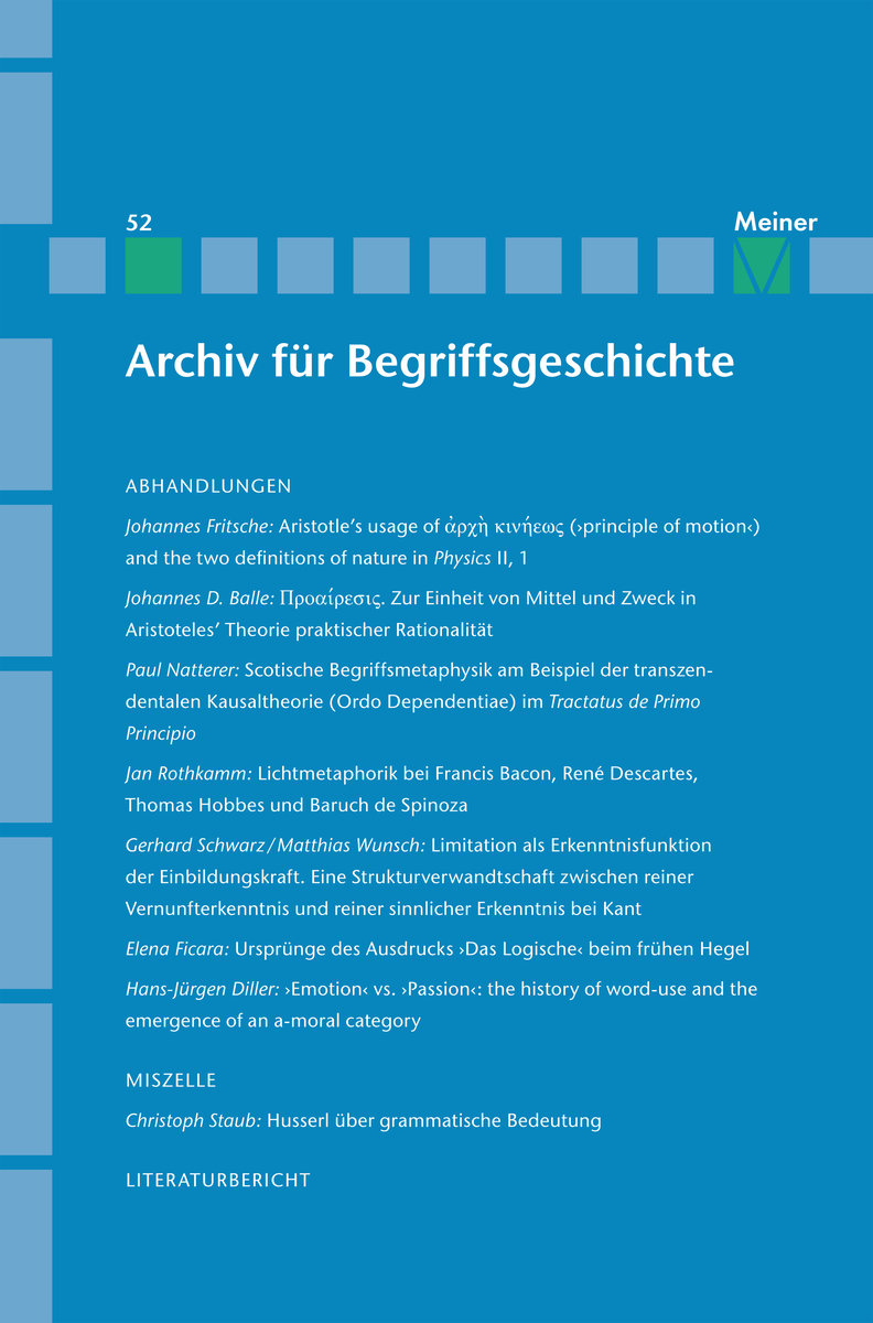 Archiv für Begriffsgeschichte. Band 52