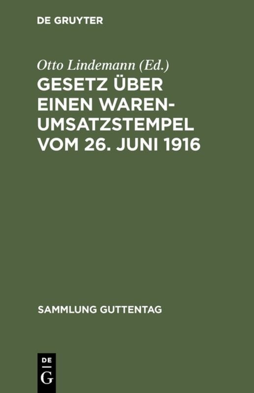 Gesetz über einen Warenumsatzstempel vom 26. Juni 1916