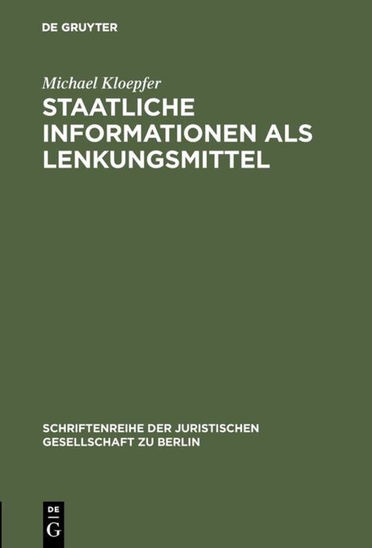 Staatliche Informationen als Lenkungsmittel