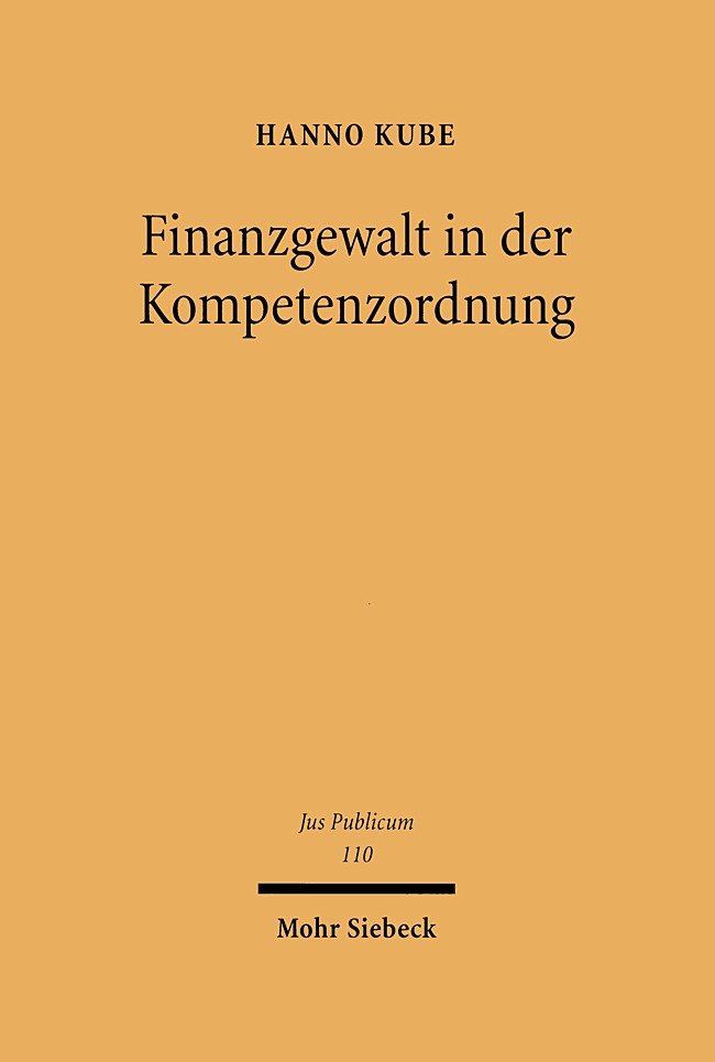 Finanzgewalt in der Kompetenzordnung