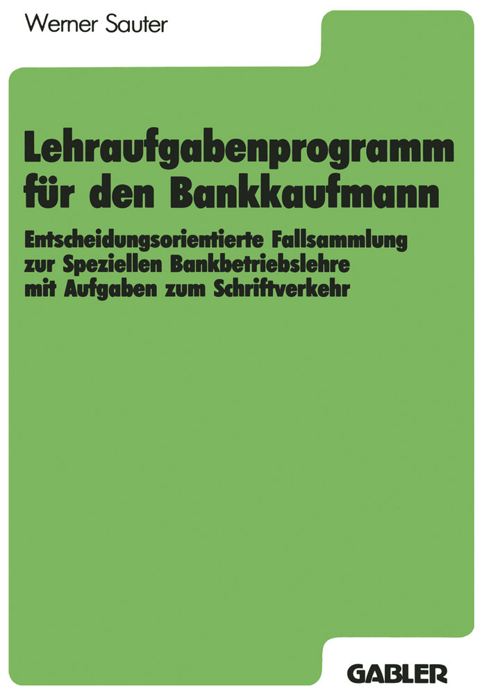 Lehraufgabenprogramm für den Bankkaufmann