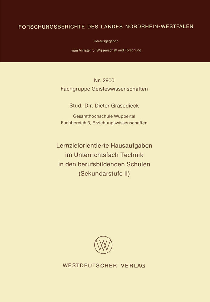 Lernzielorientierte Hausaufgaben im Unterrichtsfach Technik in den berufsbildenden Schulen (Sekundarstufe II)