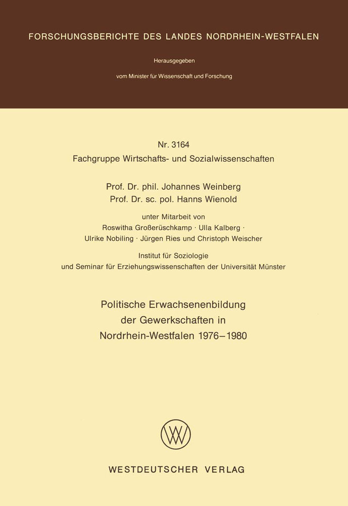 Politische Erwachsenenbildung der Gewerkschaften in Nordrhein-Westfalen 1976 - 1980