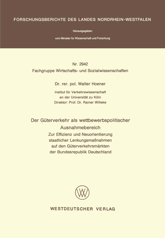 Der Güterverkehr als wettbewerbspolitischer Ausnahmebereich