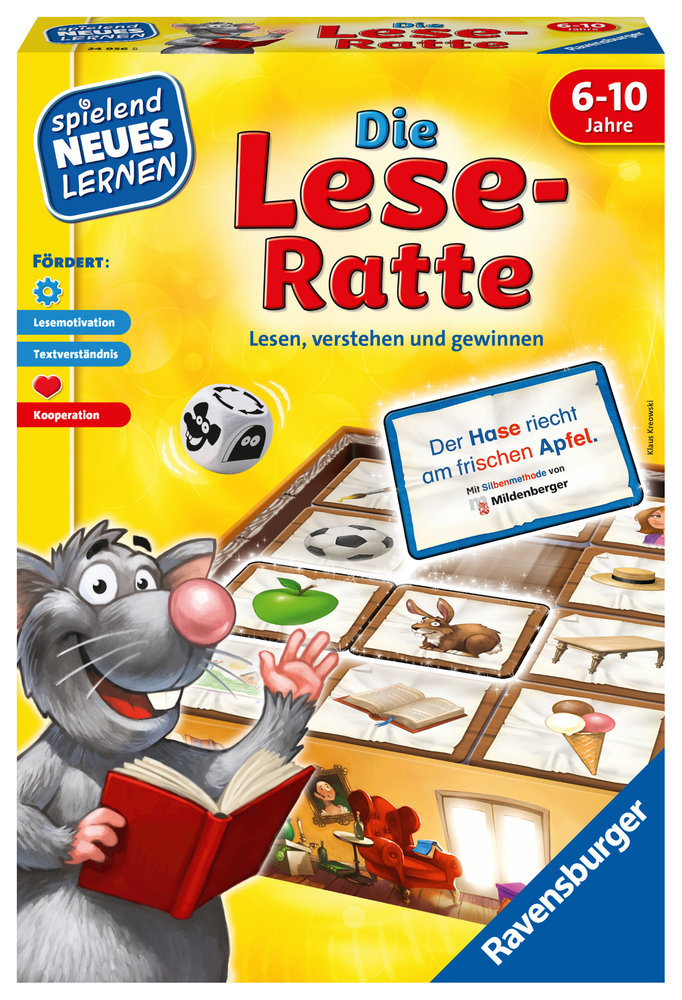 Ravensburger 24956 - Die Lese-Ratte - Spielen und Lernen für Kinder, Lernspiel für Kinder ab 6-10 Jahren, Spielend Neues Lernen für 1-4 Spieler