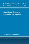 A Notional Theory of Syntactic Categories