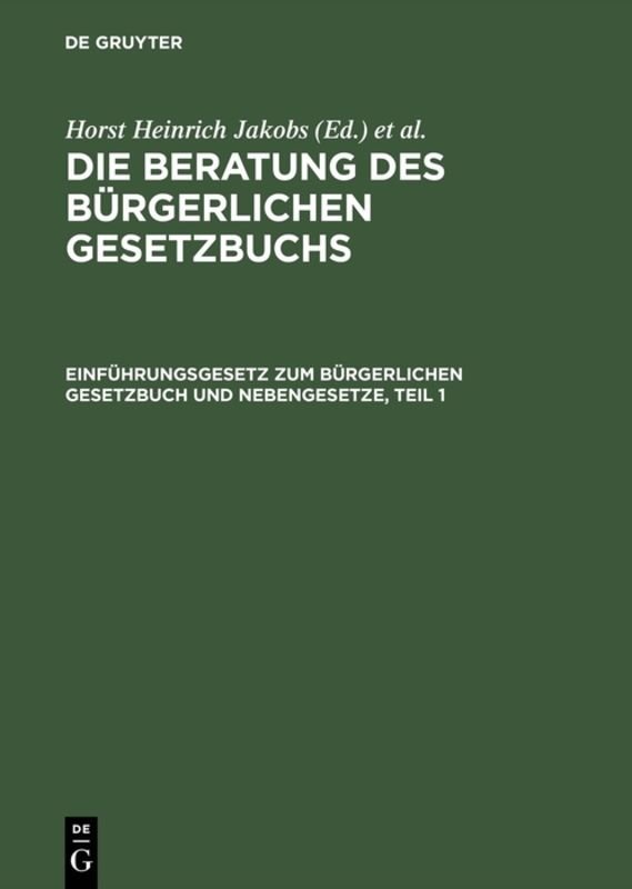 Einführungsgesetz zum Bürgerlichen Gesetzbuch und Nebengesetze