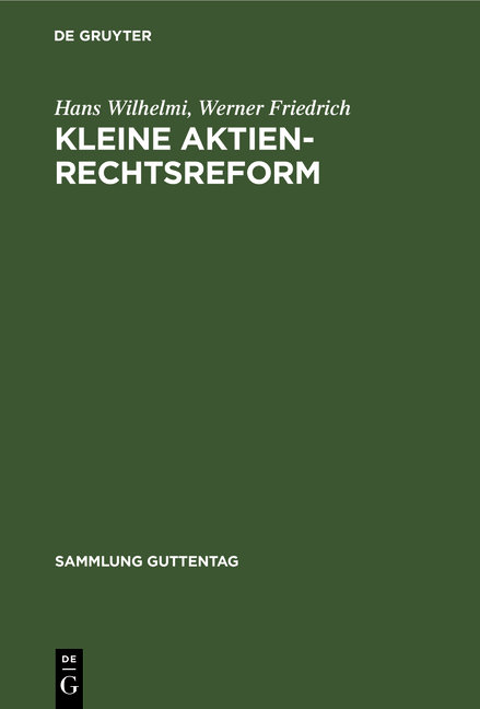 Kleine Aktienrechtsreform