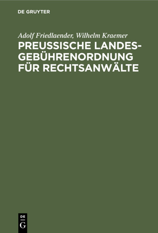 Preußische Landesgebührenordnung für Rechtsanwälte