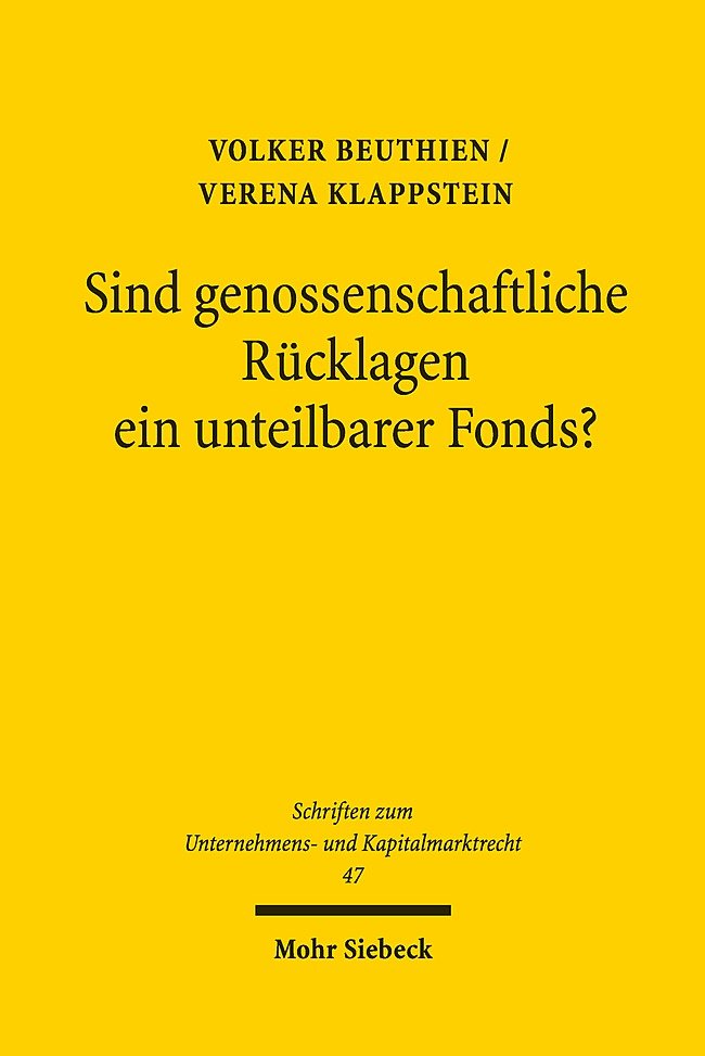 Sind genossenschaftliche Rücklagen ein unteilbarer Fonds?