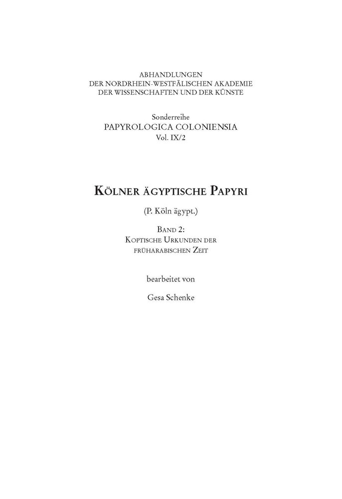 Kölner ägyptische Papyri (P.Köln ägypt.)