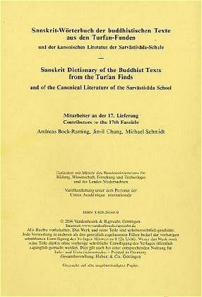 Sanskrit-Wörterbuch der buddhistischen Texte aus den Turfan-Funden. Lieferung 17