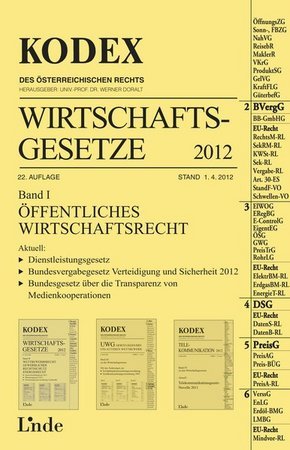 Kodex Wirtschaftsgesetze Band I, 2012