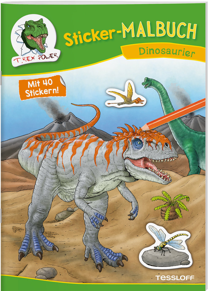 Sticker-Malbuch Dinosaurier