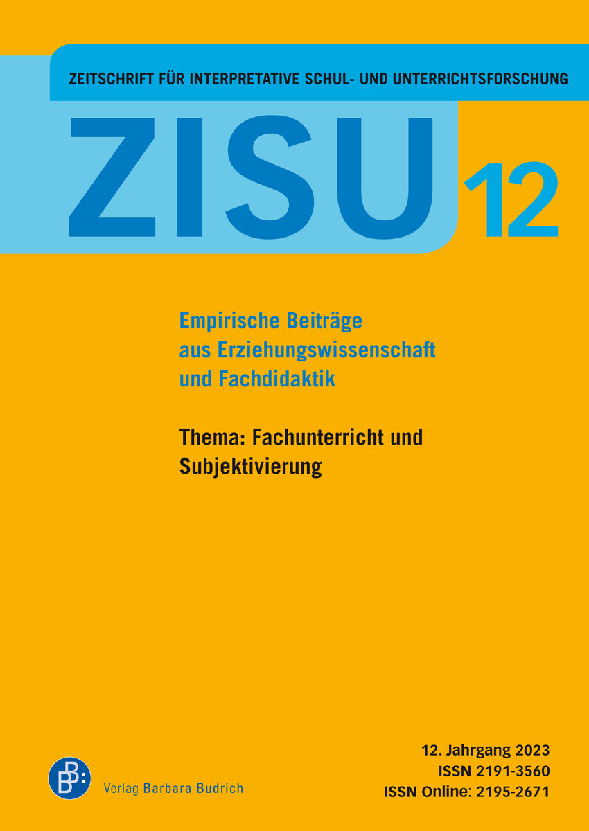 ZISU 12,2023 - Zeitschrift für interpretative Schul- und Unterrichtsforschung