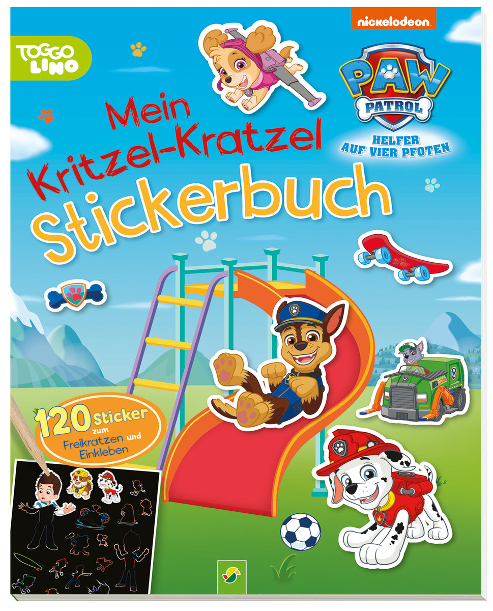 PAW Patrol Mein Kritzel-Kratzel Stickerbuch mit Bambus-Stick